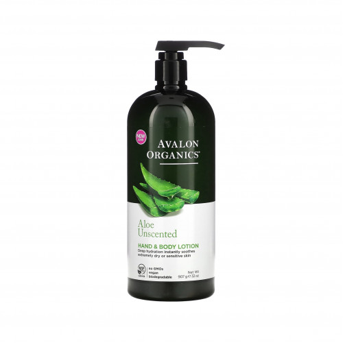 لوشن لليدين والجسم بخلاصة الألوڤيرا بدون رائحة عطرية من أفالون أورغانيكس - 907 جم لوشن لليدين والجسم بخلاصة الألوڤيرا بدون رائحة عطرية من أفالون أورغانيكس - 907 جم