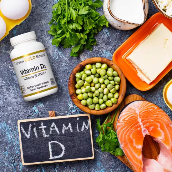 فيتامين د3، 5000 وحدة دولية 360 كبسولة هلامية من جيلاتين السمك فيتامين د3، 5000 وحدة دولية 360 كبسولة هلامية من جيلاتين السمك