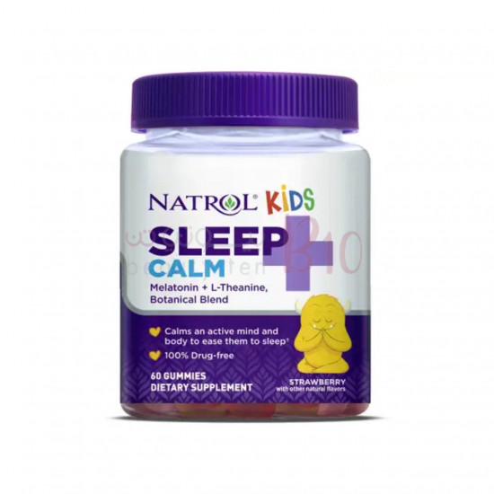 ناترول سليب أند كالم ميلاتونين ول-ثيانين للأطفال +4 60 قطعة حلوى بالفراولة ناترول سليب أند كالم ميلاتونين ول-ثيانين للأطفال +4 60 قطعة حلوى بالفراولة