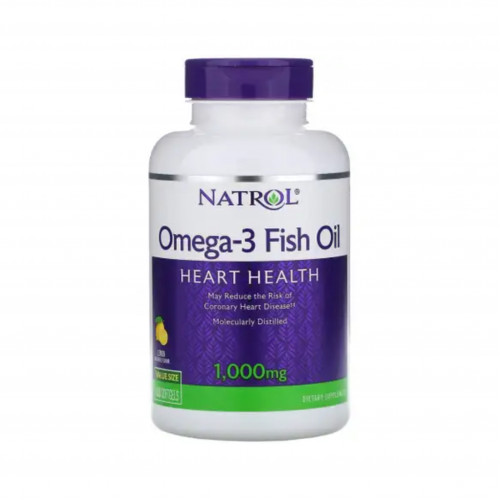 زيت سمك اوميجا 3 بنكهة الليمون الطبيعية من ناترول 1000 ملغ 150 كبسولة جيلاتينية زيت سمك اوميجا 3 بنكهة الليمون الطبيعية من ناترول 1000 ملغ 150 كبسولة جيلاتينية