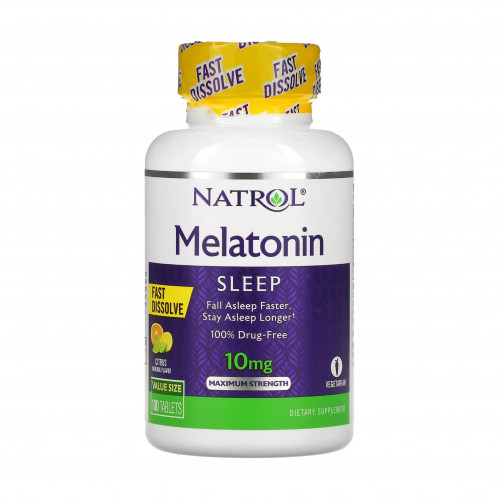 اقراص الميلاتونين سريعة الذوبان القوى القصوى بنكهة الحمضيات 100قرص 10جم اقراص الميلاتونين سريعة الذوبان القوى القصوى بنكهة الحمضيات 100قرص 10جم