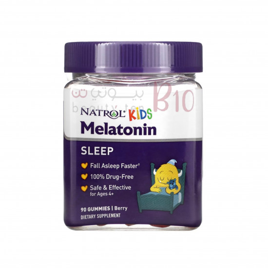 ميلاتونين للأطفال لعمر 4 سنوات وما فوق بنكهةالتوت 90 علكة من ناترول ميلاتونين للأطفال لعمر 4 سنوات وما فوق بنكهةالتوت 90 علكة من ناترول