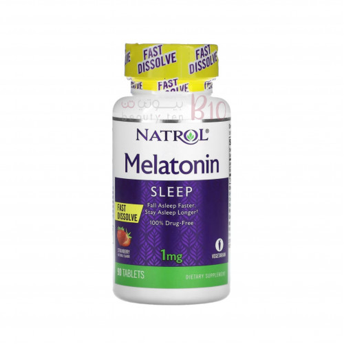 ميلاتونين 1ملغ،90 قرص بطعم الفراولة من ناترول ميلاتونين 1ملغ،90 قرص بطعم الفراولة من ناترول