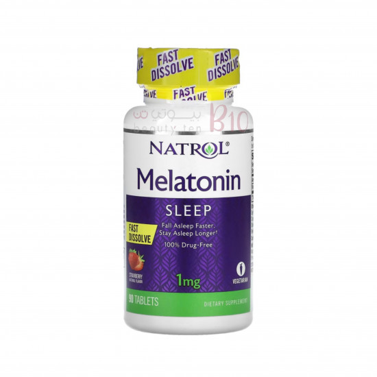 ميلاتونين 1ملغ،90 قرص بطعم الفراولة من ناترول ميلاتونين 1ملغ،90 قرص بطعم الفراولة من ناترول