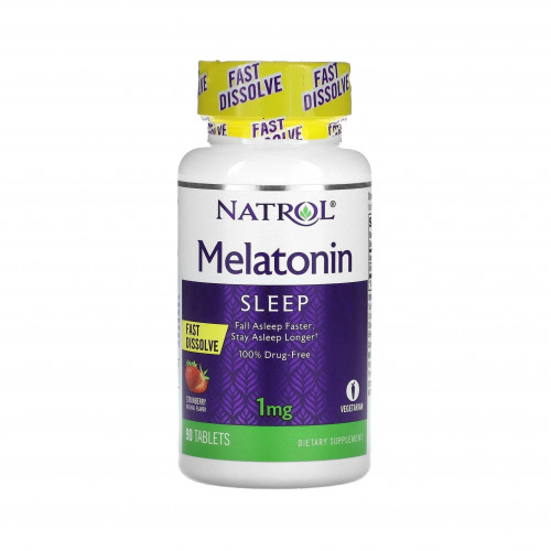 ميلاتونين 1ملغ،90 قرص بطعم الفراولة من ناترول ميلاتونين 1ملغ،90 قرص بطعم الفراولة من ناترول