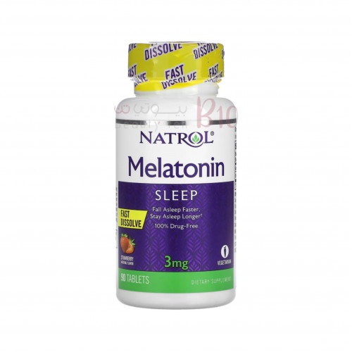 ميلاتونين 3 ملغ،90 قرص بطعم الفراولة من ناترول ميلاتونين 3 ملغ،90 قرص بطعم الفراولة من ناترول