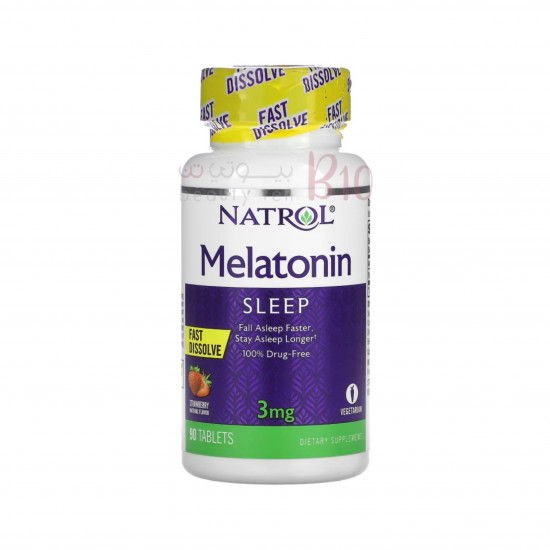 ميلاتونين 3 ملغ،90 قرص بطعم الفراولة من ناترول ميلاتونين 3 ملغ،90 قرص بطعم الفراولة من ناترول