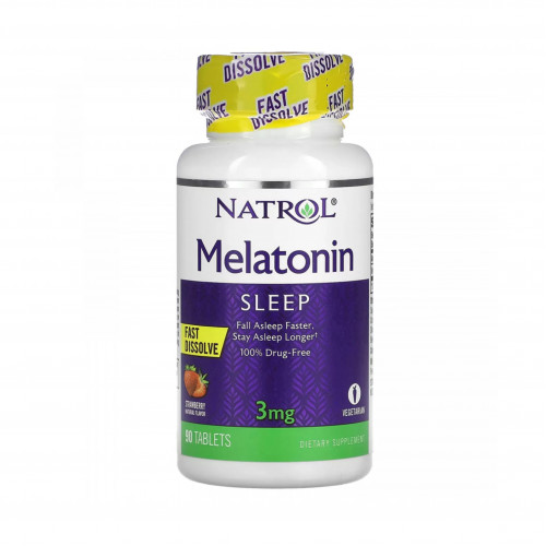 ميلاتونين 3 ملغ،90 قرص بطعم الفراولة من ناترول ميلاتونين 3 ملغ،90 قرص بطعم الفراولة من ناترول
