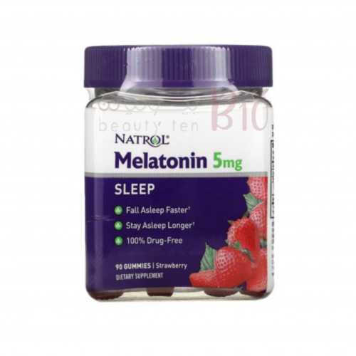 ميلاتونين للنوم بنكهة الفراولة من ناترول 5 ملجم، 90 علكة ميلاتونين للنوم بنكهة الفراولة من ناترول 5 ملجم، 90 علكة