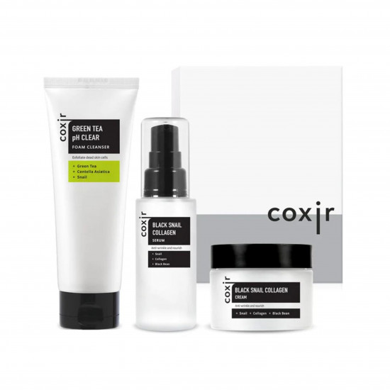 مجموعة البشرة الحلزون الاسود منظف 150مل+سيروم الكولاجين 50مل+كريم الكولاجين 50مل مجموعة البشرة الحلزون الاسود منظف 150مل+سيروم الكولاجين 50مل+كريم الكولاجين 50مل