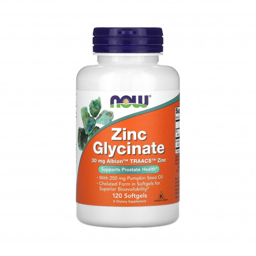 جليسينات الزنك، 120 كبسولة هلامية من ناو