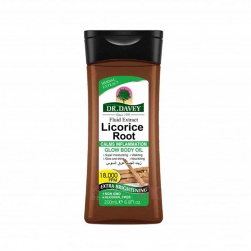 زيت الجسم المتوهج لجذور عرق السوس من دكتور ديفي 200مل