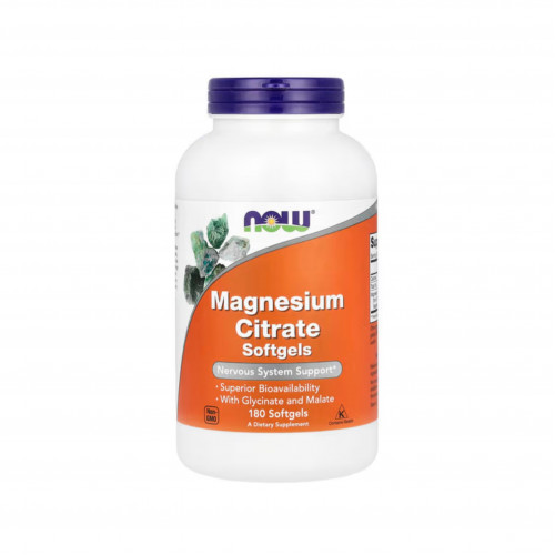 سترات المغنيسيوم، 180 كبسولة هلامية سترات المغنيسيوم، 180 كبسولة هلامية