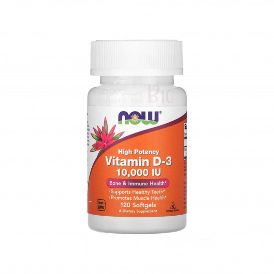 فيتامين D-3 عالي الحماية بعدد 10000 وحدة دولية - 120 كبسولة هلامية