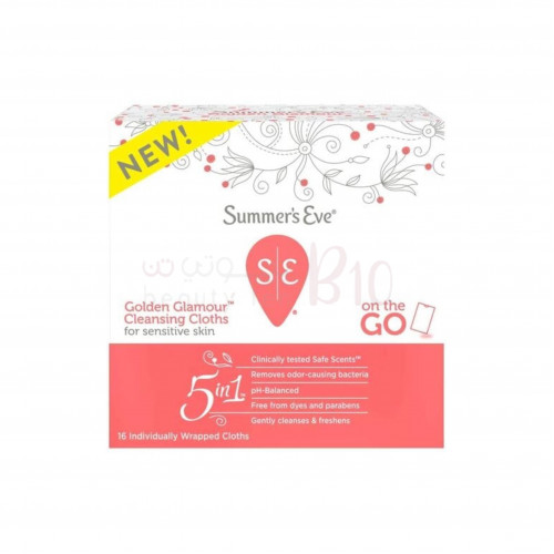 مناديل قماشية مبللة للمنطقة الحساسة غولدن غلامور للبشرة الحساسة سمرز إيف - 16 منديل مناديل قماشية مبللة للمنطقة الحساسة غولدن غلامور للبشرة الحساسة سمرز إيف - 16 منديل