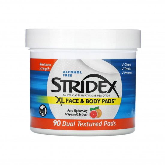 مسحات طبية للوجه والجسم بحجم كبير جدًا خالية من الكحول 90 فوطة قطنية مزدوجة من ستريديكس مسحات طبية للوجه والجسم بحجم كبير جدًا خالية من الكحول 90 فوطة قطنية مزدوجة من ستريديكس