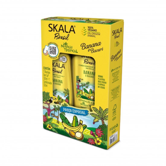 مجموعة شامبو وبلسم بالموز للشعر المجعد من سكالا - 325 مل