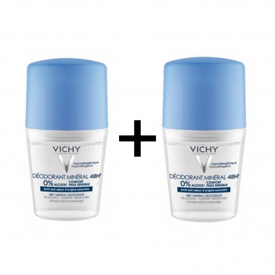 عرض مزيل عرق 48 ساعة بالمعادن من فيشي 1+ 1 مجانا 50مل