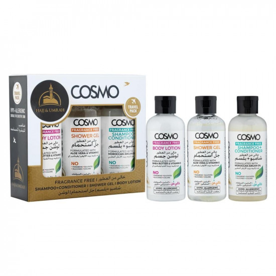 طقم الحج والعمرة خالي من العطور من كوزمو 300 مل طقم الحج والعمرة خالي من العطور من كوزمو 300 مل