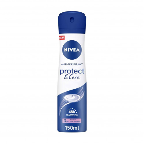 نيفيا بخاخ بروتكت آند كير مضاد للتعرق وخالٍ من الكحول الإيثيلي للنساء، 150 مل