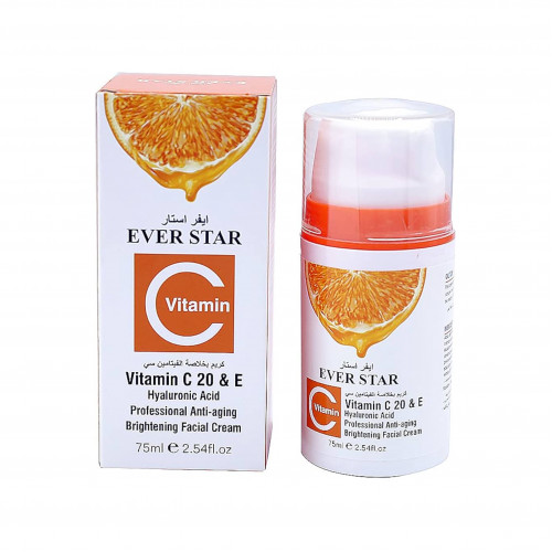 كريم للوجه بفيتامين سي -شفاف من ايفر ستار-75مل كريم للوجه بفيتامين سي -شفاف من ايفر ستار-75مل