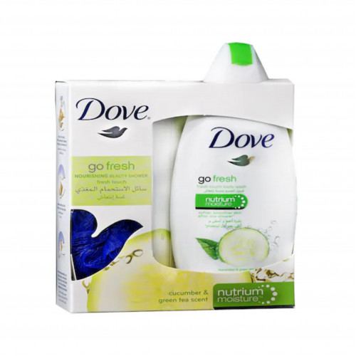 دوف سائل استحمام انتعاش الخيار 250 مل مع ليفة دوف سائل استحمام انتعاش الخيار 250 مل مع ليفة