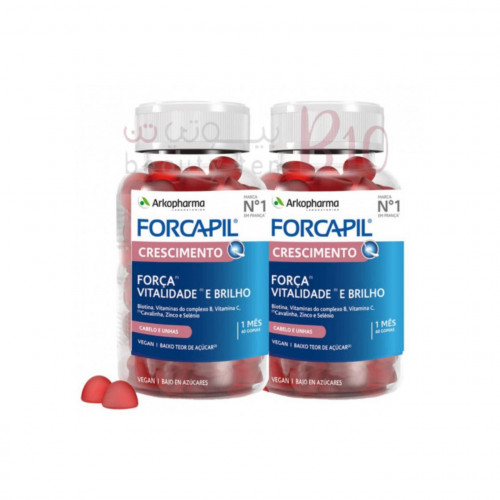 حلوى مكمل غذائي لنمو الشعر فوركابيل (علبتان)60*2