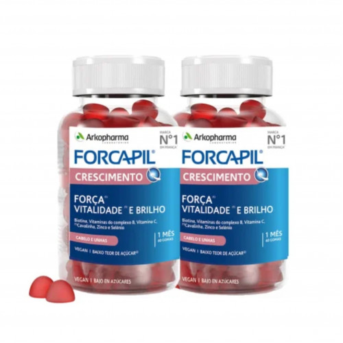 حلوى مكمل غذائي لنمو الشعر فوركابيل (علبتان)60*2