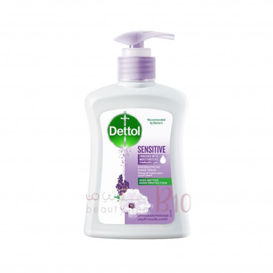 ديتول مضخة صابون سائل لغسل اليدين حساس اللافندر ورائحة المسك الأبيض 200 مل ديتول مضخة صابون سائل لغسل اليدين حساس اللافندر ورائحة المسك الأبيض 200 مل