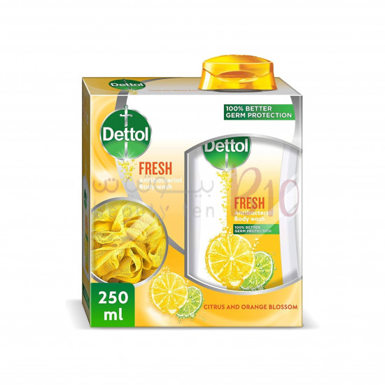 ديتول جل استحمام منعش مع ليفة 250 مل ديتول جل استحمام منعش مع ليفة 250 مل