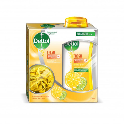 ديتول جل استحمام منعش مع ليفة 250 مل ديتول جل استحمام منعش مع ليفة 250 مل