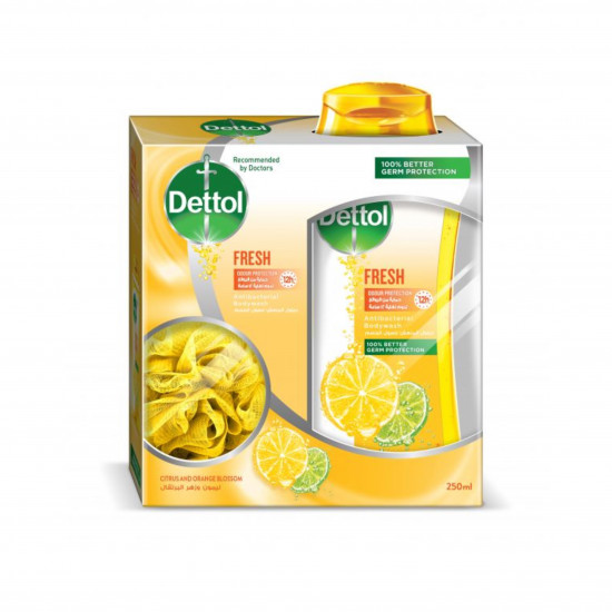 ديتول جل استحمام منعش مع ليفة 250 مل ديتول جل استحمام منعش مع ليفة 250 مل