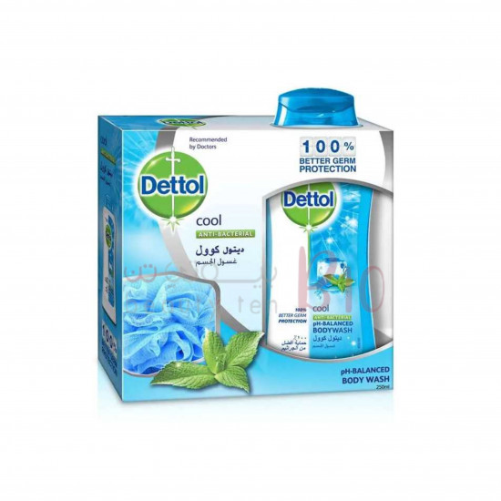 غسول الجسم كول من ديتول 250مل+ليفة غسول الجسم كول من ديتول 250مل+ليفة