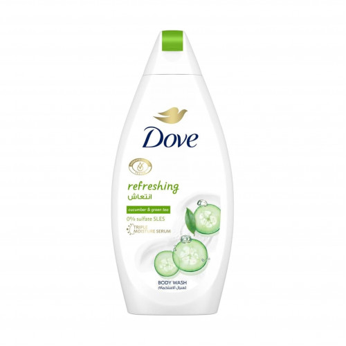 دوف غسول الاستحمام لمسة انتعاش لتغذية البشرة بخلاصة الخيار والشاي الأخضر بتقنية مزيج تجديد الترطيب 500مل دوف غسول الاستحمام لمسة انتعاش لتغذية البشرة بخلاصة الخيار والشاي الأخضر بتقنية مزيج تجديد الترطيب 500مل