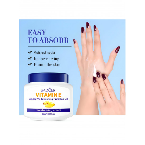 سادور كريم فيتامين E مع زيت زهرة الربيع المسائية - 300 غرام سادور كريم فيتامين E مع زيت زهرة الربيع المسائية - 300 غرام