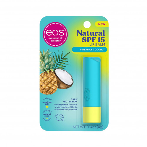بلسم الشفاه الطبيعي بعامل حماية من الشمس SPF 15 من إي أو إس بالأناناس وجوز الهند