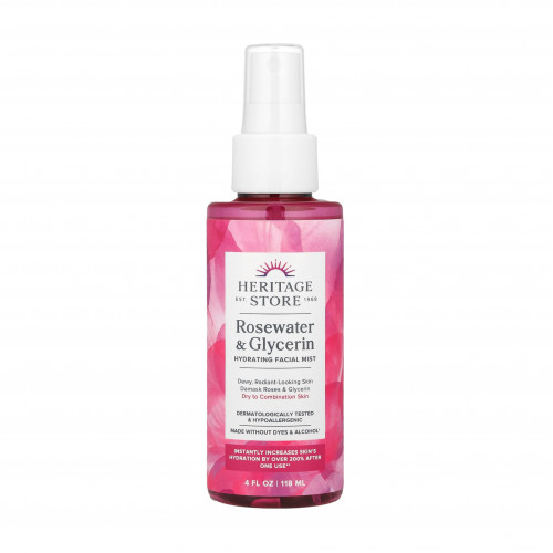 بخاخ ترطيب الوجه بماء الورد والجليسرين من هيرتج ستور 118مل بخاخ ترطيب الوجه بماء الورد والجليسرين من هيرتج ستور 118مل