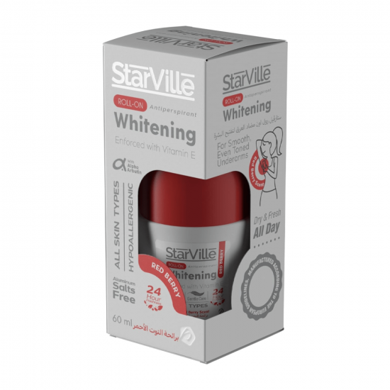 ستارفيل مضاد للتعرق رول اون لتفتيح البشرة برائحة التوت الأحمر - 60مل