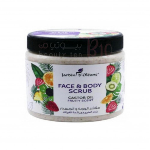 مقشر للوجه والجسم بزيت الخروع ورائحة الفواكه من جاردن اوليان - 500 مل مقشر للوجه والجسم بزيت الخروع ورائحة الفواكه من جاردن اوليان - 500 مل