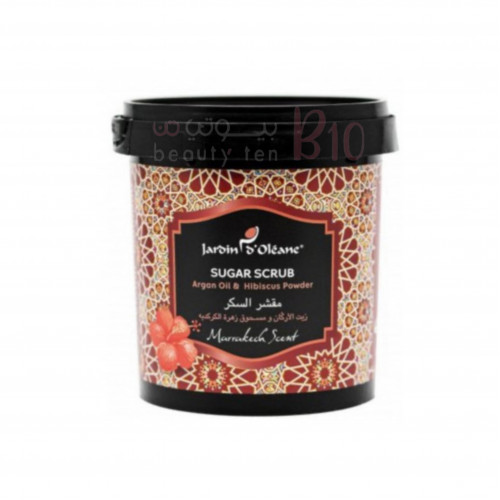 مقشر السكر بزيت الاركان ومسحوق الكركديه  جاردن اوليان - 600ج مقشر السكر بزيت الاركان ومسحوق الكركديه  جاردن اوليان - 600ج