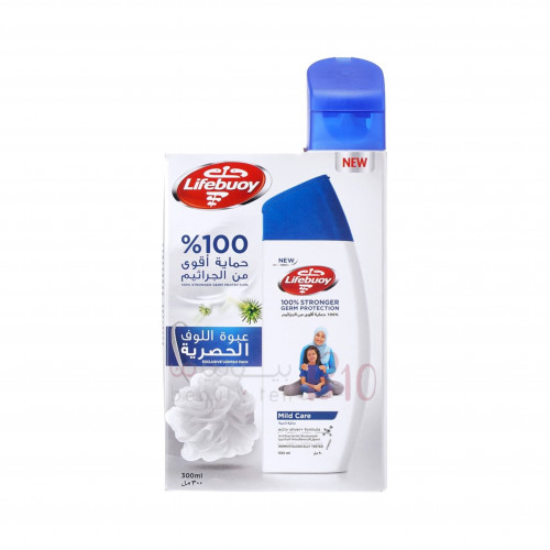 غسول جسم لايفبوي عناية ناعمة مع لوفة هدية 300مل غسول جسم لايفبوي عناية ناعمة مع لوفة هدية 300مل
