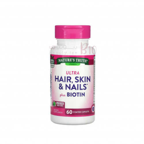 أقراص تقوية الشعر والبشرة والأظافر بالبيوتين، 60 قرص مغلف