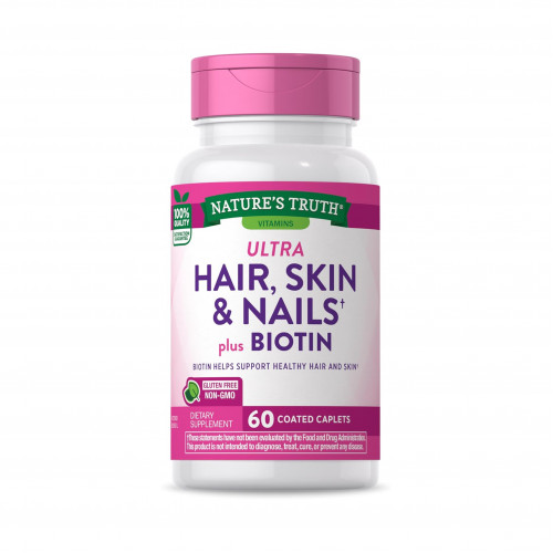 أقراص تقوية الشعر والبشرة والأظافر بالبيوتين، 60 قرص مغلف