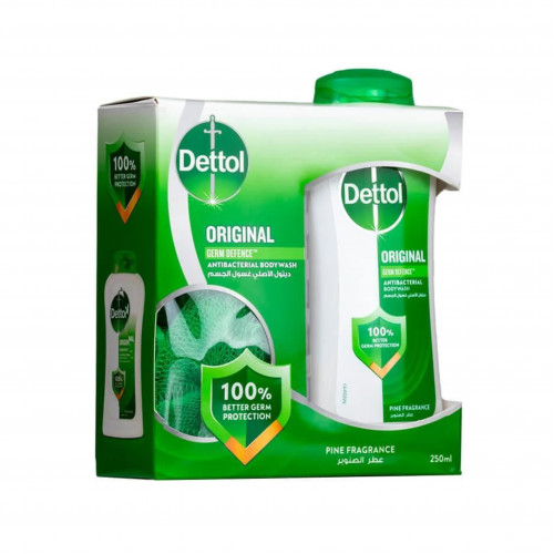 غسول الجسم الاصلي من ديتول مع ليفة - 250مل غسول الجسم الاصلي من ديتول مع ليفة - 250مل