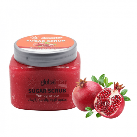 جلوبال ستار صنفرة سكر للوجه والجسم بالرمان 600جم