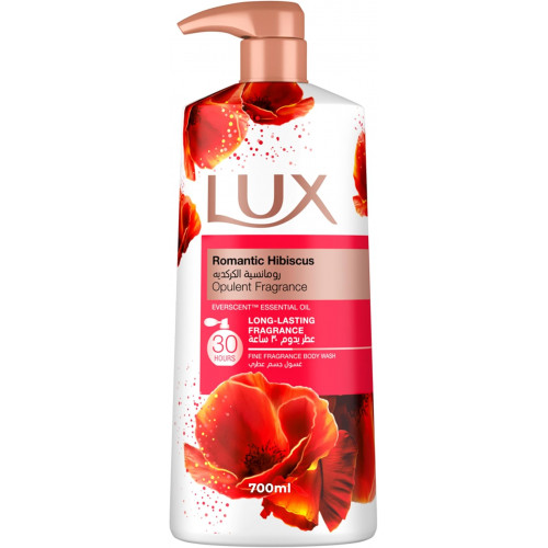 غسول الجسم من لوكس رومانسية الكركديه ٣٠ ساعة ٧٠٠ مل