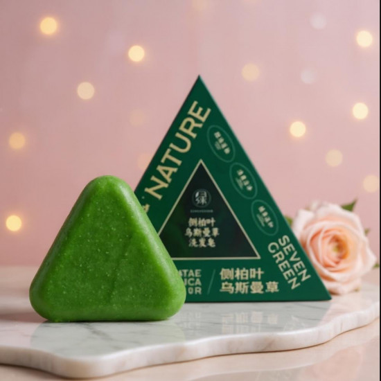 صابونة سفن جرين الطبيعية للعناية بالشعر 120ج  صابونة سفن جرين الطبيعية للعناية بالشعر 120ج