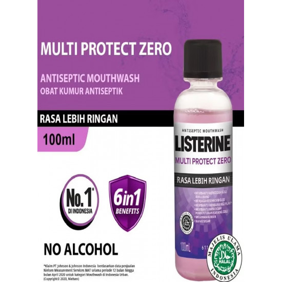 غسول الفم ليسترين ملتي بروتيكت زيرو 100مل غسول الفم ليسترين ملتي بروتيكت زيرو 100مل