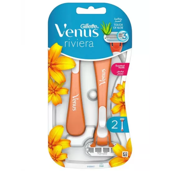 ماكينة حلاقة جيليت فينوس ريفييرا للاستخدام مرة واحدة - قطعتان ماكينة حلاقة جيليت فينوس ريفييرا للاستخدام مرة واحدة - قطعتان