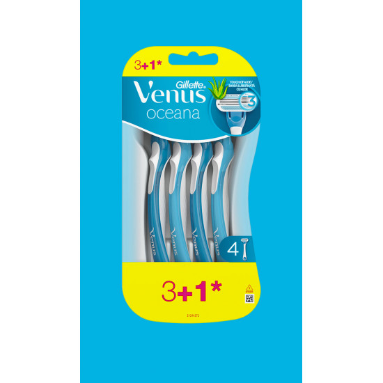ماكينة حلاقة جيليت فينوس أوشيانا للاستخدام مرة واحدة تحتوي على 4 شفرات 